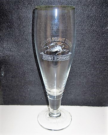 beer glass from the Kirin brewery in Japan with the inscription 'Kirin's Prime Brew Kirin Ichiban'