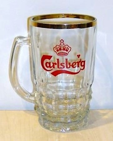 beer glass from the Carlsberg brewery in Denmark with the inscription 'Carlsberg'