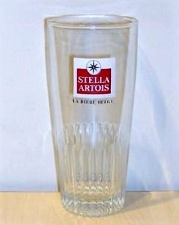 beer glass from the Stella Artois brewery in Belgium with the inscription 'Stella Artois La Biere Belge'