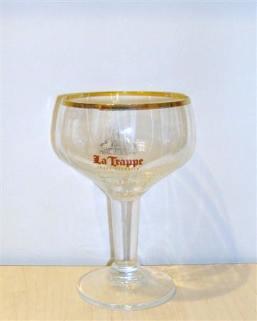 beer glass from the De Koningshoeven brewery in Netherlands with the inscription 'La Trappe Trappistenbier'