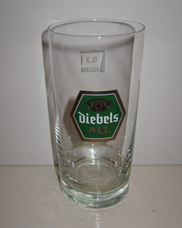 beer glass from the Diebels brewery in Germany with the inscription 'Diebels Alt'