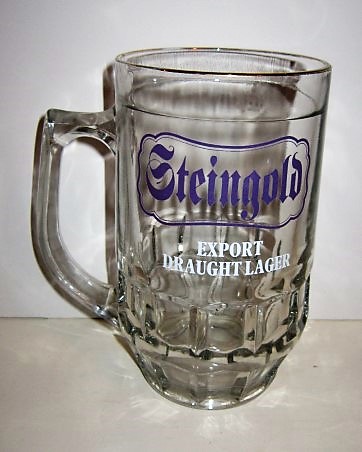 beer glass from the McMullen & Son Ltd brewery in England with the inscription 'Steingold Export Draught Lager'