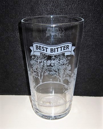 beer glass from the Ringwood brewery in England with the inscription 'Best Bitter Ringwood Brewery'