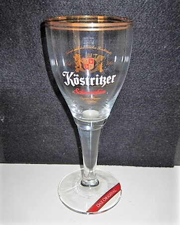 beer glass from the Kostritzer Schwarzbier  brewery in Germany with the inscription 'Kostritzer Schwarzbier Seit 1543'