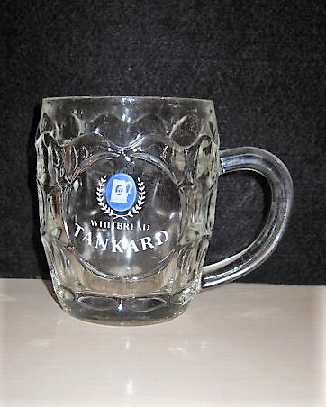 beer glass from the Whitbread  brewery in England with the inscription 'Whitbread Tankard'