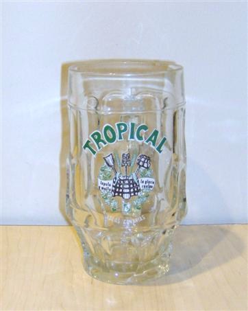 beer glass from the Compania Cervecera de Canarias brewery in Spain with the inscription 'Tropical Islas Canaras'