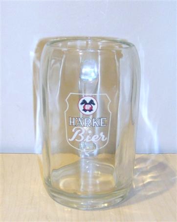 beer glass from the Harke brewery in Germany with the inscription 'Harke Bier'