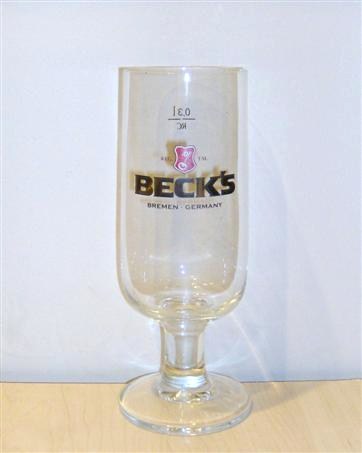 beer glass from the Beck & Co. brewery in Germany with the inscription 'Beck's Bremen Germany'