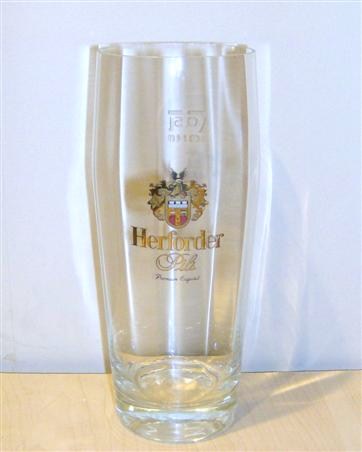 beer glass from the Herforder  brewery in Germany with the inscription 'Herforder Pils Premium'