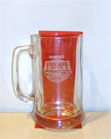 beer glass from the Webster's brewery in England with the inscription 'Webster's Yorkshire Bitter'