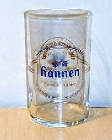beer glass from the Hannen  brewery in Germany with the inscription 'Hannen Original Vom Niederrhein Premium Altbier'