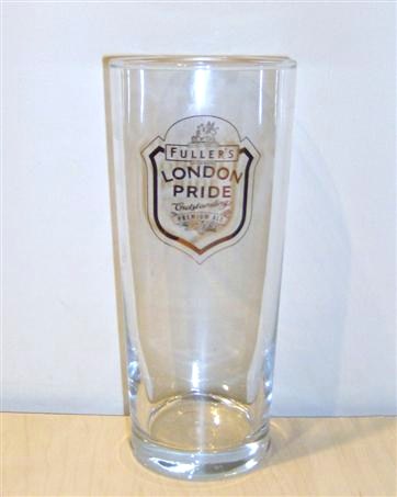 beer glass from the Fuller's brewery in England with the inscription 'Griffin Brewery Fuller's Chiswick London Pride Outstanding Premium Ale'