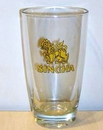 beer glass from the Singha brewery in Thailand with the inscription 'Singha '