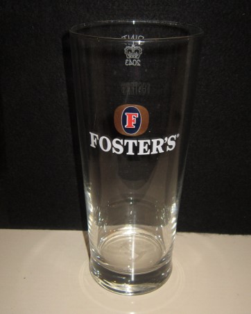 beer glass from the Foster's brewery in Australia with the inscription 'Foster's'