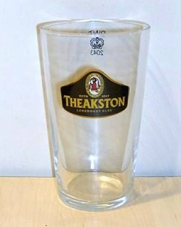 beer glass from the Theakston's  brewery in England with the inscription 'Theakston Legendary Ales'