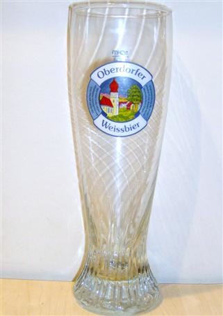 beer glass from the Allgauer Brauhaus brewery in Germany with the inscription 'Oberdorfer Weissbier'