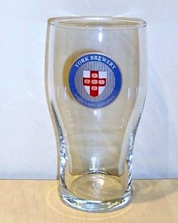 beer glass from the York brewery in England with the inscription 'York Brewery York's One And Only'