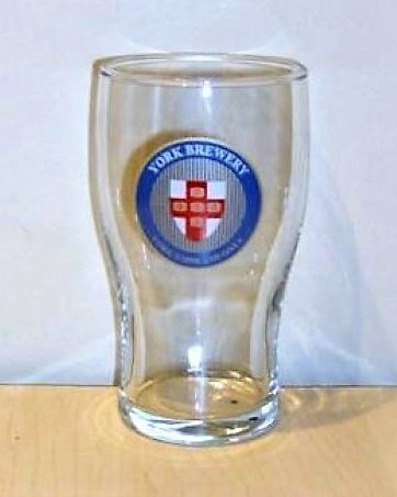 beer glass from the York brewery in England with the inscription 'York Brewery York's One And Only'