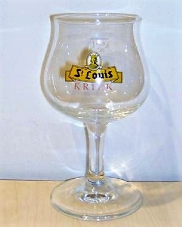 beer glass from the Van Honsebrouck brewery in Belgium with the inscription 'St Louis Kriek'