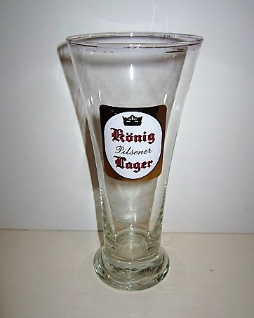 beer glass from the Konig  brewery in Germany with the inscription 'Konig Pilsener Lager'