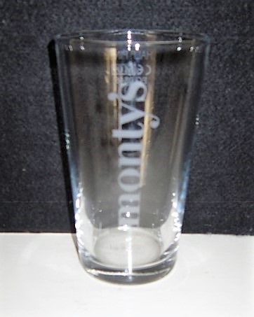 beer glass from the Monty's brewery in Wales with the inscription 'Monty's'