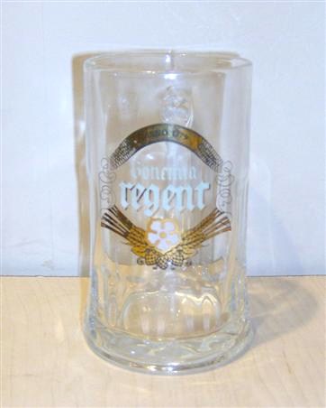 beer glass from the Bohemia Regent brewery in Czech Republic with the inscription 'Anno 1379 Bohemia Regent'