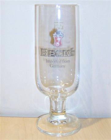 beer glass from the Beck & Co. brewery in Germany with the inscription 'Beck's Imported From Germanyks'
