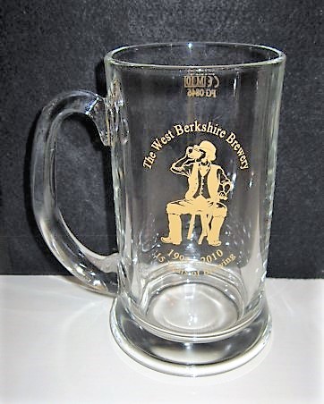 beer glass from the The West Berkshire Brewery brewery in England with the inscription 'The West Berkshire Brewery 1995-2010 15 Years Of Brewing'