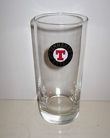 beer glass from the Tennent's brewery in Scotland with the inscription 'Tennent's Extra'