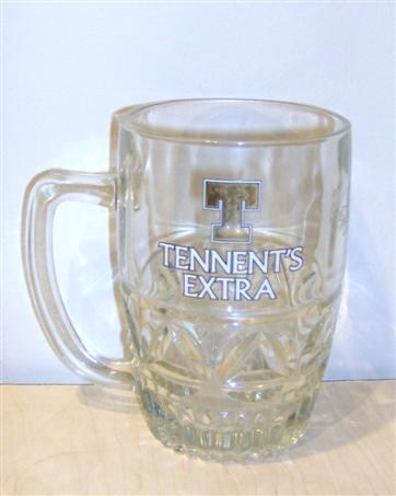 beer glass from the Tennent's brewery in Scotland with the inscription 'Tennent's Extra'