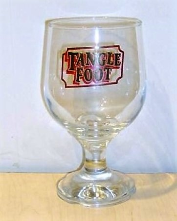 beer glass from the Hall & Woodhouse brewery in England with the inscription 'Tangle Foot'