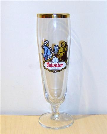 beer glass from the Paulaner brewery in Germany with the inscription 'Salvator Munchen'