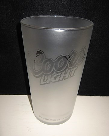 beer glass from the Coor's brewery in U.S.A. with the inscription 'Coors Light The Light Of The Rockies'