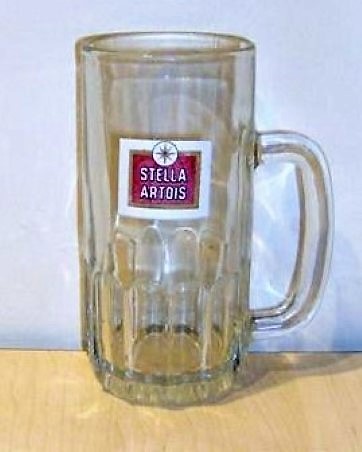 beer glass from the Stella Artois brewery in Belgium with the inscription 'Stella Artois'