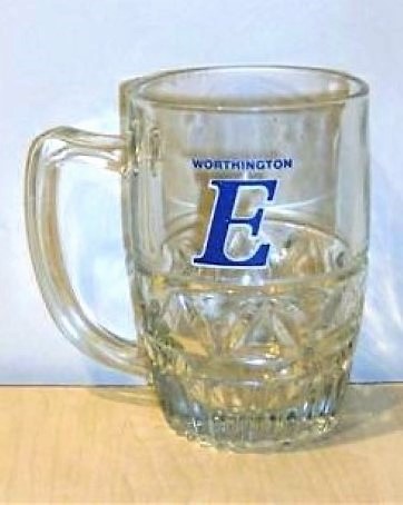beer glass from the Worthington brewery in England with the inscription 'Worthington E'