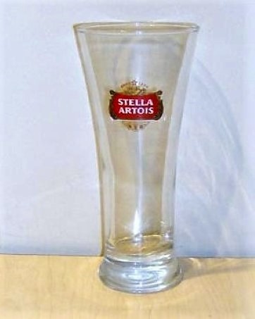 beer glass from the Stella Artois brewery in Belgium with the inscription 'Stella Artois'