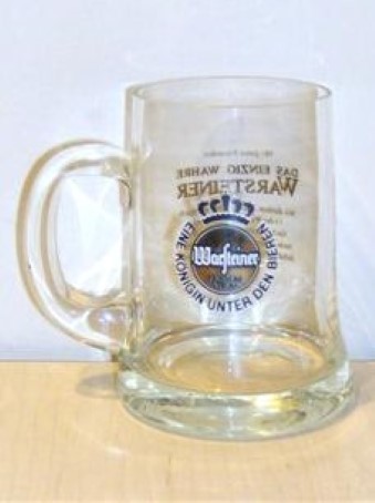 beer glass from the Warsteiner brewery in Germany with the inscription 'Warsteiner Premium verum Eine Konigin Unter Den Bieren'