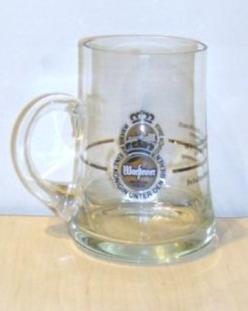 beer glass from the Warsteiner brewery in Germany with the inscription 'Warsteiner Premium verum Eine Konigin Unter Den Bieren'