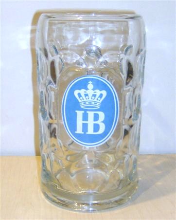 beer glass from the HB Munchen brewery in Germany with the inscription 'HB'
