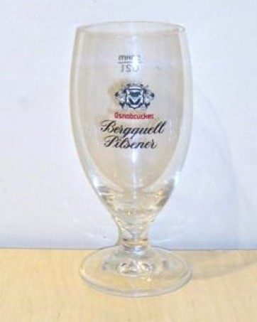 beer glass from the Bergquell brewery in Germany with the inscription 'Osnabrucker Bergquell Pilsner'