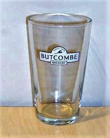 beer glass from the Butcombe brewery in England with the inscription 'Since 1978 Butcombe Brewery'
