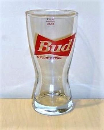 beer glass from the Anheuser Busch brewery in U.S.A. with the inscription 'Budweiser King of Beers'