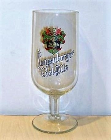 beer glass from the Langenberger  brewery in Germany with the inscription 'Langengerger Edel-Pils'