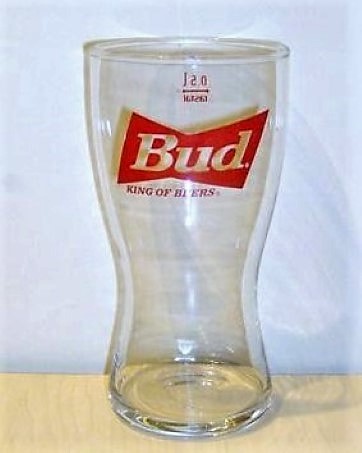 beer glass from the Anheuser Busch brewery in U.S.A. with the inscription 'Budweiser King of Beers'