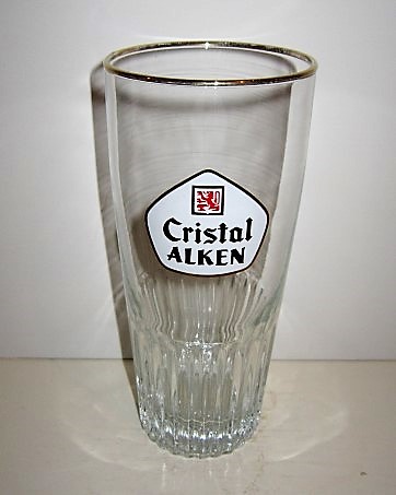 beer glass from the Alken-Maes  brewery in Belgium with the inscription 'Cristal Alken'