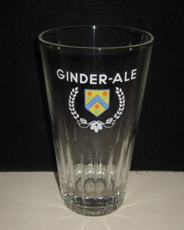 beer glass from the Ginder/Martinas brewery in Belgium with the inscription 'Ginder Ale'