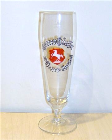 beer glass from the Herrenhauser brewery in Germany with the inscription 'Herrenhauser Pilsener Special'