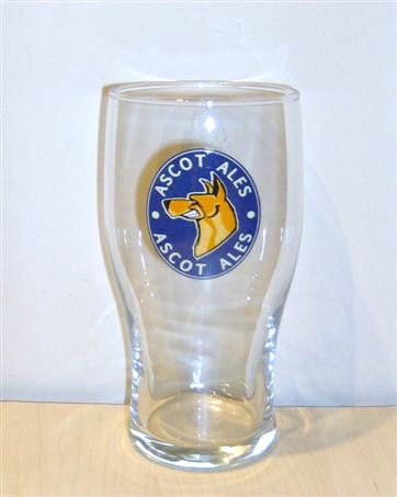 beer glass from the Ascot Ales brewery in England with the inscription 'Ascot Ales . Ascot Ales'