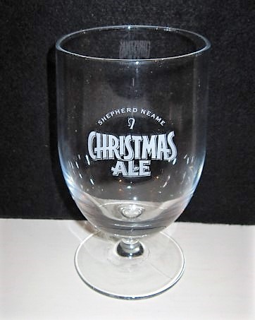 beer glass from the Shepherd Neame brewery in England with the inscription 'Shepherd Neame Christmas Ale'