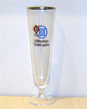 beer glass from the Berchtesgaden Hofbrauhaus brewery in Germany with the inscription 'HBB Seit 1645Berchtesgaden Hofbrauhaus'